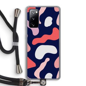 Memphis Shapes Pink: Samsung Galaxy S20 FE / S20 FE 5G Transparant Hoesje met koord