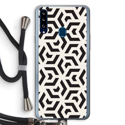Crazy pattern: Samsung Galaxy A20s Transparant Hoesje met koord