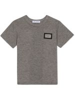 Dolce & Gabbana Kids t-shirt en coton à patch logo - Gris - thumbnail