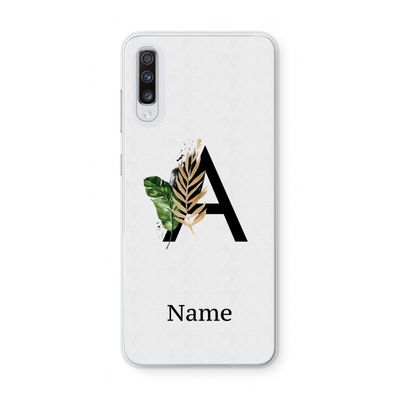 Charcoal Flora: Samsung Galaxy A70 Transparant Hoesje