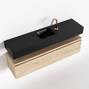 Toiletmeubel Mondiaz Andor | 120 cm | Meubelkleur Washed oak | Lex vrijhangend wastafel Urban Midden | 1 kraangat