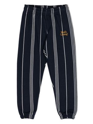 Mini Rodini pantalon de jogging rayé à logo brodé - Bleu