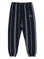 Mini Rodini pantalon de jogging rayé à logo brodé - Bleu