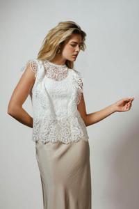 Tramontana Top Lace Ruffles - Wit