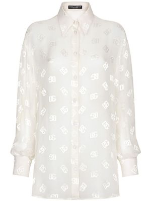 Dolce & Gabbana chemise à logo en jacquard - Blanc