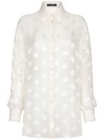 Dolce & Gabbana chemise à logo en jacquard - Blanc - thumbnail