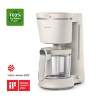 Philips Eco Conscious Edition 5000er Serie HD5120/00 Koffiezetapparaat Zijdewit, Mat Capaciteit koppen: 10 Warmhoudfunctie, Glazen kan