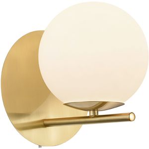 LED Wandlamp - Wandverlichting - Trion Pora - E14 Fitting - Rond - Mat Goud - Aluminium