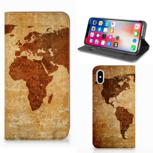 Apple iPhone Xs Max Book Cover Wereldkaart