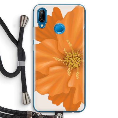 Orange Ellila flower: Huawei P20 Lite Transparant Hoesje met koord