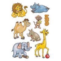 24x Dierentuin dieren stickers - thumbnail