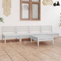 5-delige Loungeset massief grenenhout wit 5-delige Loungeset massief grenenhout wit