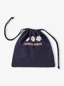 Flower power snacktas voor meisjes nachtblauw