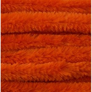10x Oranje chenille draad 14 mm x 50 cm