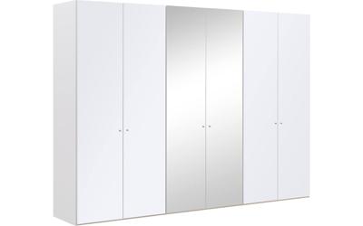 Goossens Kledingkast Easy Storage Ddk, Kledingkast 304 cm breed, 220 cm hoog, 4x glas draaideur en 2x spiegel draaideur midden