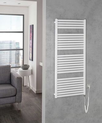 SCHADEMODEL: Sapho Tondi elektrische radiator wit 60x133cm 600W SCHADEMODEL: Sapho Tondi elektrische radiator wit 60x133cm 600W