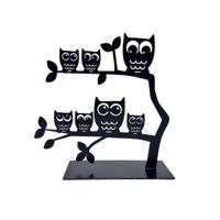 Sieradenhouder Versa Zwart Metaal Ijzer 7 X 18 X 18 CM Uilenfamilie