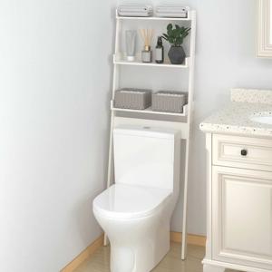 VidaXL Toiletrek 63,5x32x179 cm massief grenenhout wit