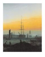 Kunstdruk Caspar David Friedrich - Der Greifswalder Hafen 30x40cm