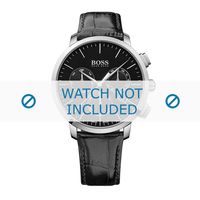 Horlogeband Hugo Boss HB-273-1-14-2825 / HB1513266 Croco leder Zwart 21mm - thumbnail