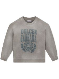 Dolce & Gabbana Kids sweat à effet usé - Gris