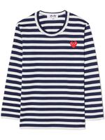 Comme Des Garçons Play Kids t-shirt rayé à patch logo - Bleu - thumbnail