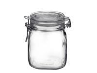 1x Glazen confituren pot/weckpot 750 ml met beugelsluiting en rubberen ring - Weckpotten - thumbnail