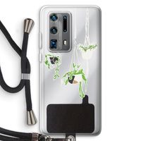 Hang In There: Huawei P40 Pro Plus Transparant Hoesje met koord