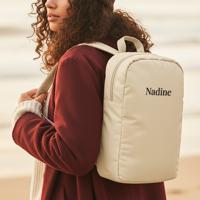 Puffer-rugzak met naam - Volwassenen - Taupe