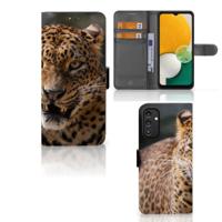 Samsung Galaxy A14 5G | Telefoonhoesje | Met pasjeshouder | Luipaard