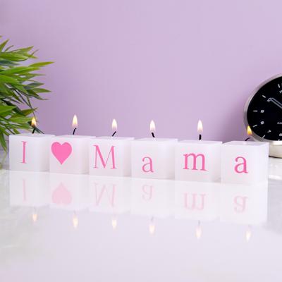 I Love Mama Kaarsen (set Van 6)