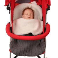Dikke baby Swaddle wrap brei envelop slaapzak pasgeboren baby warme bands indoor baby wandelwagen slaapzak (donkergroen)