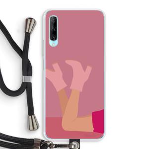 Pink boots: Huawei P Smart Pro Transparant Hoesje met koord