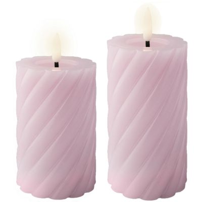 Luxe LED kaarsen/stompkaarsen - set 2x st - lila paars - D7,5 - met timer Luxe LED kaarsen/stompkaarsen - set 2x st - lila paars - D7,5 - met timer