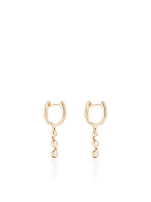 Ef Collection boucle d'oreille en or 14ct pavée de diamants