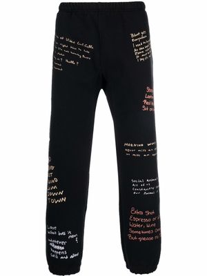 Pleasures pantalon à imprimé graphique - Noir
