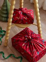 Set van 2 furoshiki rood