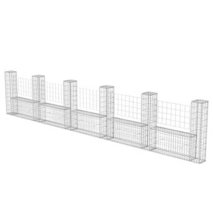 The Living Store Gabion Mand - 570 x 20 x 100 cm - Zilver - Gegalvaniseerd staal - Draaddiameter 3.5 mm