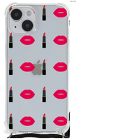 iPhone 14 Plus Doorzichtige Silicone Hoesje Lipstick Kiss