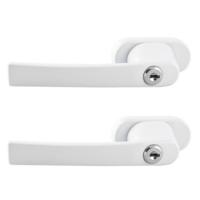 Malatec Raamknip - 2x - kunststof - metaal - wit - 13 x 2 cm - ramen afsluiten