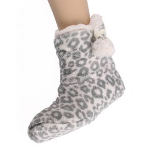 Meisjes sloffen met grijze panter print 34-36  -