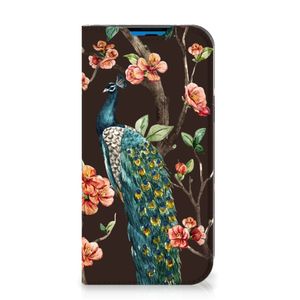 iPhone 14 Pro Hoesje maken Pauw met Bloemen