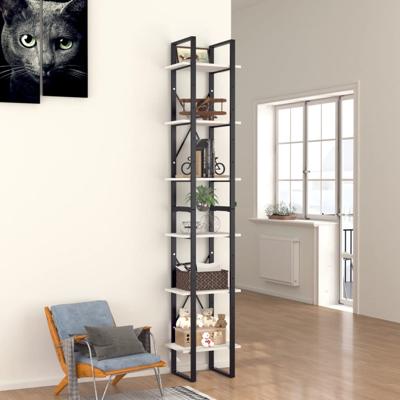 Boekenkast met 6 schappen 40x30x210 cm bewerkt hout wit