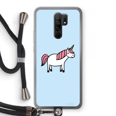 Eenhoorn: Xiaomi Redmi 9 Transparant Hoesje met koord