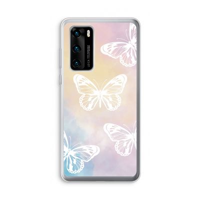 White butterfly: Huawei P40 Transparant Hoesje