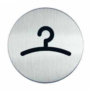 Novioproducts Pictogram zelfklevend rond garderobe RVS