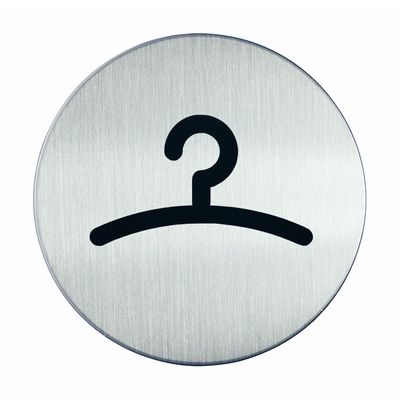 Novioproducts Pictogram zelfklevend rond garderobe RVS