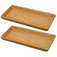 Tapas serveerplankje - Set van 4x stuks - 25 x 13 cm - Bmboe - rechthoekig - Borrelplank/serveerplan