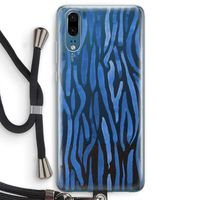 Blauwe nerven: Huawei P20 Transparant Hoesje met koord