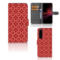 Sony Xperia 1 III Telefoon Hoesje Batik Rood - thumbnail